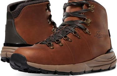 brown leather hiking boots