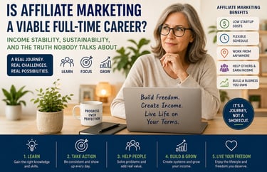Affiliate marketing as a sustainable full-time digital career for older adults