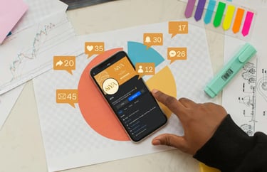 a person holding a cell phone in their hand to manage social media