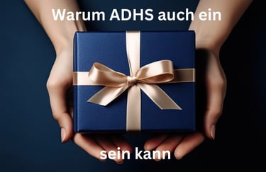 Hand reicht Geschenk – symbolisiert die verborgenen Stärken die ADHS mit sich bringen kann