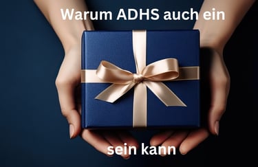Hand reicht Geschenk – symbolisiert die verborgenen Stärken die ADHS mit sich bringen kann