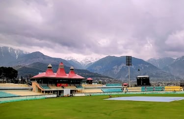 Dharamshala cricket stadium in Himachal Pradesh.