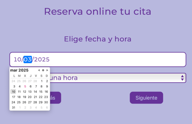 Paso 3. Selección de fecha
