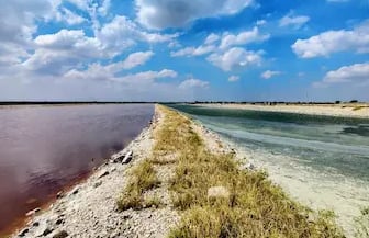 India's largest lake, Sambhar salt lake, Rajasthan.