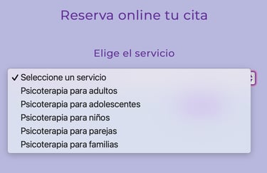 Paso 1. Selección del servicio