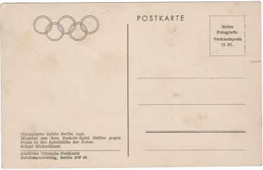 Berlin First Olympics Basketball 1936 Official Olympic Photo Postcard Issued by Reichssportverlag, b