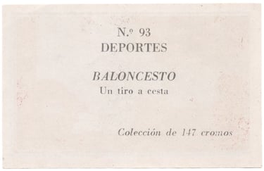 Vintage Spanish Baloncesto Cromo from 1956 Deportes Ferca