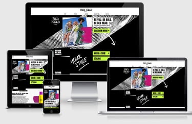 Bed Head B2C Website on assorted devices