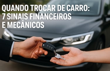 Entrega de chave de carro em concessionária, simbolizando o momento de troca de veículo
