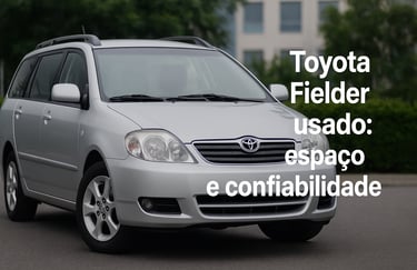 Toyota Fielder usado visto de frente em ângulo 3/4