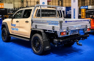 Ford Ranger Super Duty traseira com caçamba reforçada e capacidade de carga em destaque