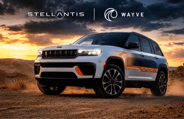 SUV da Stellantis em teste de direção autônoma durante anúncio estratégico
