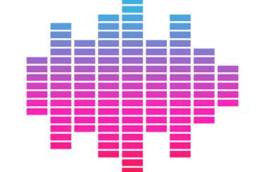 pink and purple sound waves