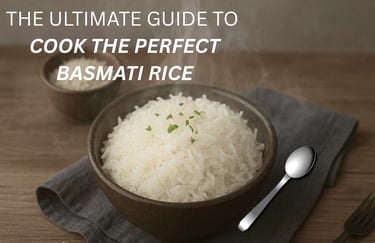 Perfectly cooked steaming basmati rice