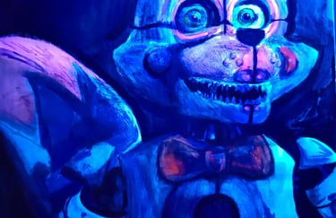 Fnaf fanart Fun Time Foxy. Original artwork by the artist Angelina Nazarenko. UV