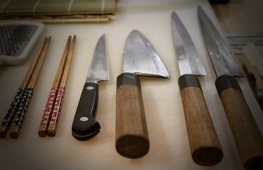 les couteaux de chef sushi