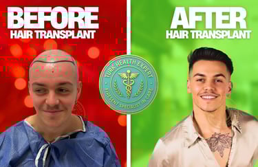 foto de antes y despues el injerto capilar con la FUE