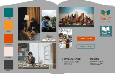 Get LIT Festival of Books mood board.