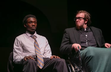 Scene with Father Lux and Rooftop (Ethan Hammet) In our Lady Of 121st St.