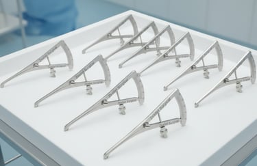 O paquímetro ósseo Castroviejo, com seu design de micrômetro de precisão, garante medições ósseas ul