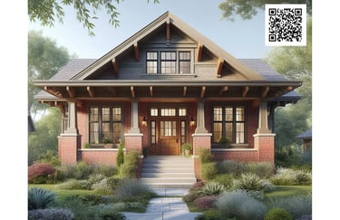 craftsman house, brick, modern, renovation, gable accent, bracket, urbane bronze, green gray