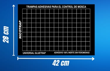 Laminas adhesivas para captura de mosca de 28 x42 en negro 