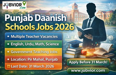 Punjab Daanish Schools Jobs 2026 for Teachers – Government teaching vacancies for English, Urdu, Mat