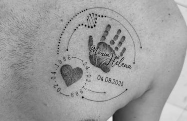 tatuagem digital pai mae e filho com dados recem nascido fortaleza