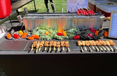 japanese skewered chicken from yakitori catering