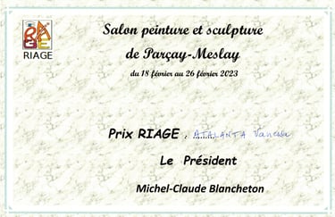 Prix du Salon peinture et sculpture de RIAGE