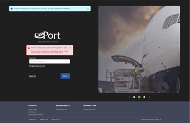 CassPort Maintenance and Failure messages