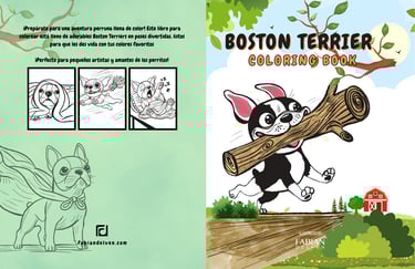 a book cover of boston terrier Coloring book