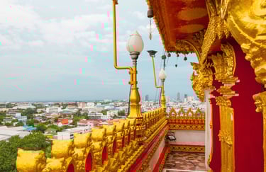 City view of Khon Kaen, Thailand,  from hilltop temple.