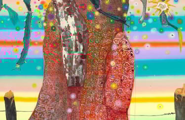 Luiz Zerbini, “Cangaceiro” (detalhe), 2025. Cortesia Fprtes D’Aloia & Gabriel