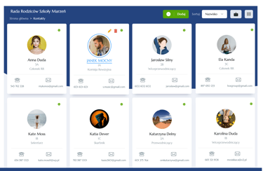 widok kontaktów kafelki