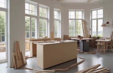 Photo d'un intérieur en plein travaux