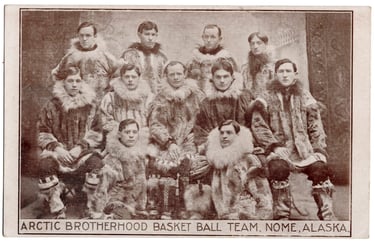 Arctic Brotherhood Basketball Team Nome Alaska Early 1900s postcard