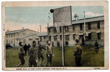World War I Basketball Recreation Camp Postcard