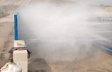Engineering vehicle washing machine high-pressure spraying during operation