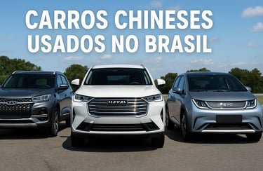 Carros chineses usados no Brasil em destaque, BYD Dolphin, Chery Tiggo 8 e GWM Haval H6
