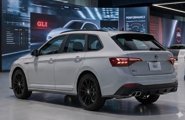 Jetta Variant GLI conceito traseira em salão automotivo destacando design esportivo e perua Volks
