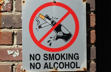 no smoking no alcohol sign