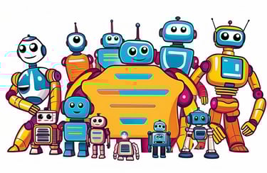 a group of robots and robots