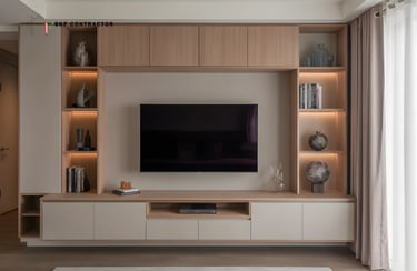 Customized TV Unit with Hidden Storage