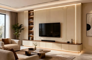 TV Unit Design With Panelling