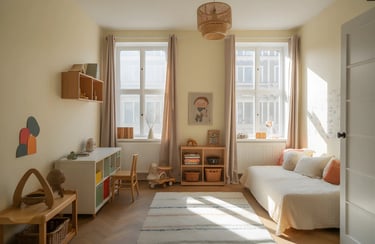 Kids Bedroom in Cream White color