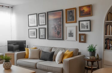 Display Personal Art in Living room wall