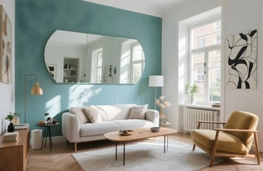 Living Room with Mirrors