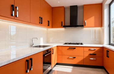 Use orange to brighten up your space and add visual intrigue