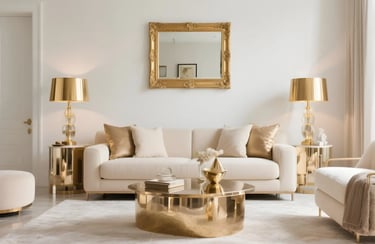 Living Room with Metallic Touches